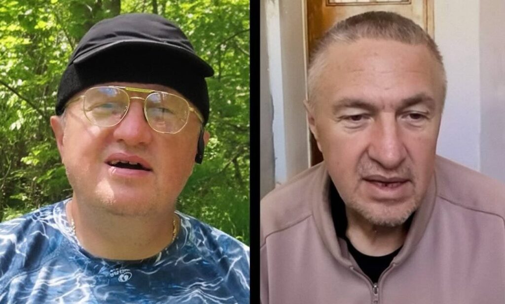 A la izquierda, Konstantin Rudnev en marzo de 2025; a la derecha, en noviembre de 2025, tras varios meses detenido en el penal de Rawson.