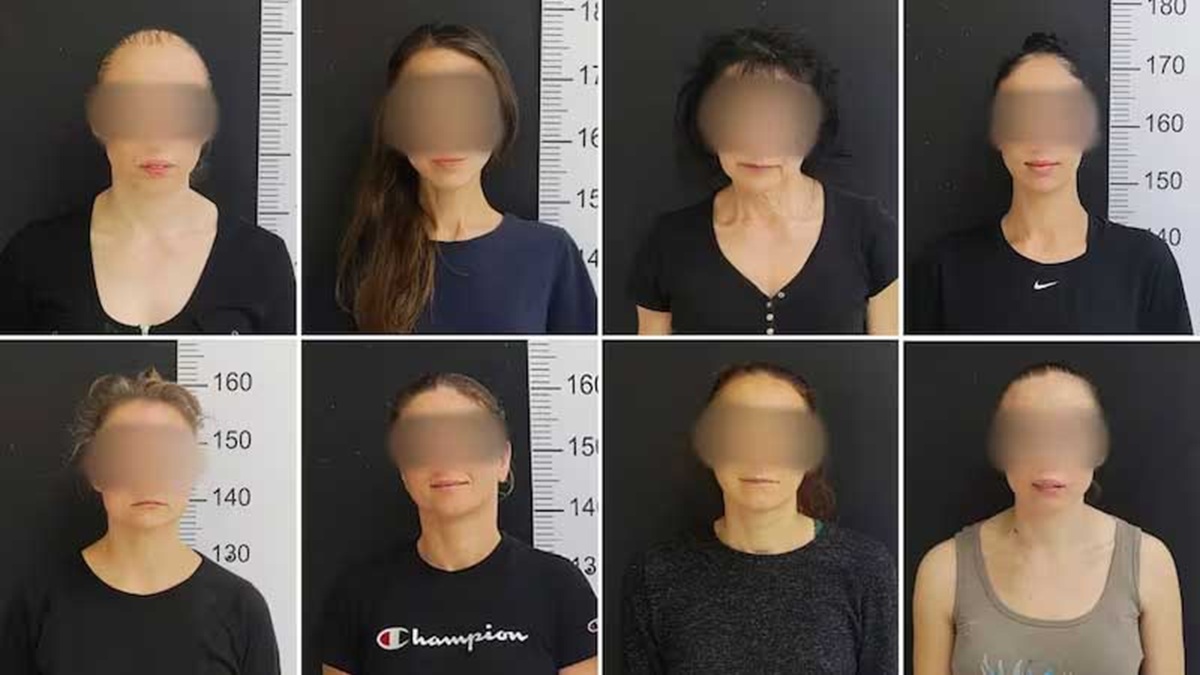 Grupo de mujeres rusas detenidas en marzo de 2025 en el marco de la investigación vinculada a Konstantin Rudnev.
