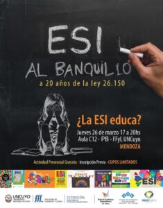 Universidad: Flyer de la actividad autorizada por la Facultad de Filosofía y Letras y sus autoridades